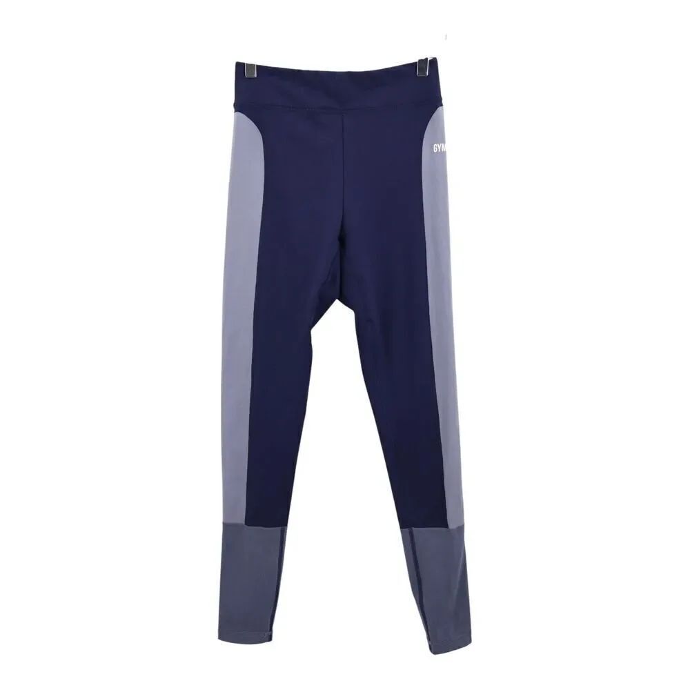 Gymshark Illusion Leggings Women's Medium Blue Colorblock Yoga Gym Activewear M